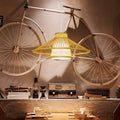 Traditional Japanese Conical Cylindrical Iron Bamboo Weaving 1-Light Pendant Light For Dining Room
