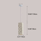 Contemporary Nordic Square Cylindrical Vase Iron Resin Fiberglass 1-Light Pendant Light For Bedroom