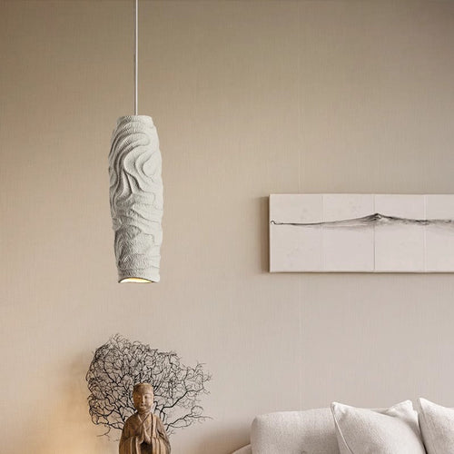 Contemporary Nordic Square Cylindrical Vase Iron Resin Fiberglass 1-Light Pendant Light For Bedroom