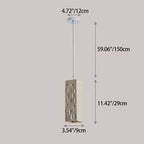 Contemporary Nordic Square Cylindrical Vase Iron Resin Fiberglass 1-Light Pendant Light For Bedroom