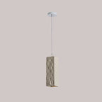 Contemporary Nordic Square Cylindrical Vase Iron Resin Fiberglass 1-Light Pendant Light For Bedroom