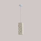 Contemporary Nordic Square Cylindrical Vase Iron Resin Fiberglass 1-Light Pendant Light For Bedroom