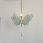 Contemporary Creative Butterfly-Shaped Resin Hardware 2-Light Pendant Light For Bedroom