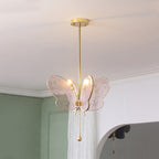 Contemporary Creative Butterfly-Shaped Resin Hardware 2-Light Pendant Light For Bedroom