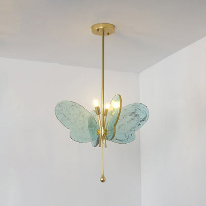 Contemporary Creative Butterfly-Shaped Resin Hardware 2-Light Pendant Light For Bedroom