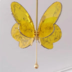 Contemporary Creative Butterfly-Shaped Resin Hardware 2-Light Pendant Light For Bedroom