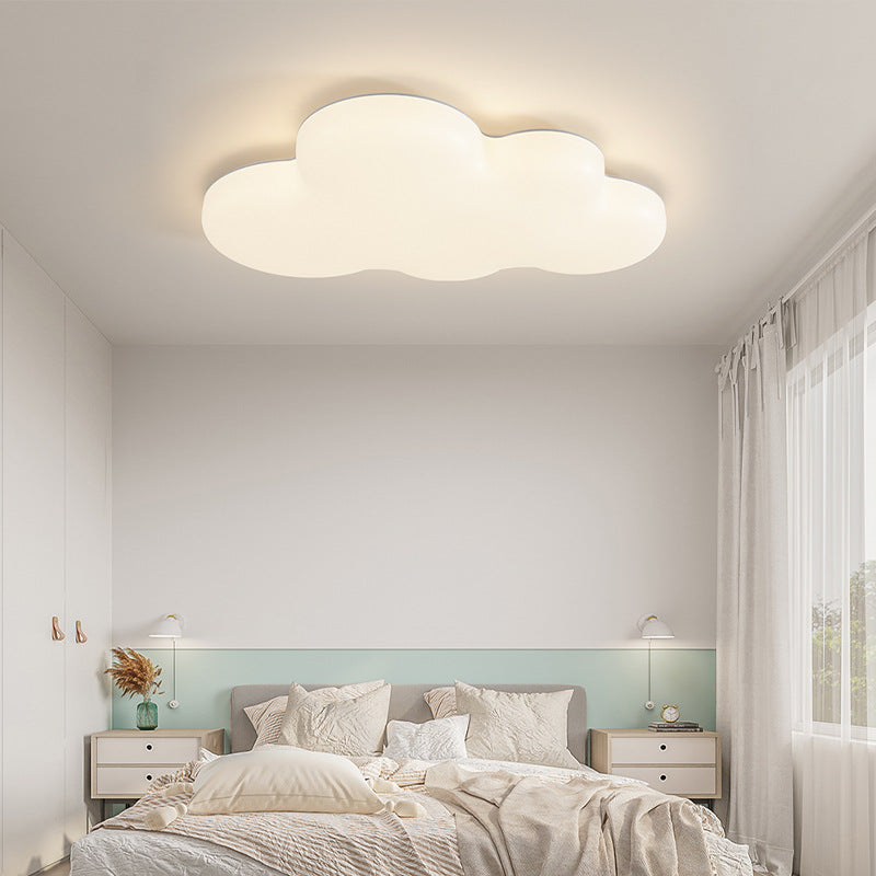 Lumendat Modern Minimalist Kids Cloud-Shaped Rubberwood Acrylic LED Flush Mount Ceiling Light For Bedroom Lumendat