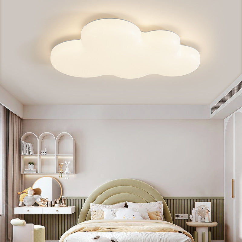Lumendat Modern Minimalist Kids Cloud-Shaped Rubberwood Acrylic LED Flush Mount Ceiling Light For Bedroom Lumendat