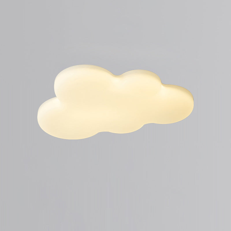 Lumendat Modern Minimalist Kids Cloud-Shaped Rubberwood Acrylic LED Flush Mount Ceiling Light For Bedroom Lumendat