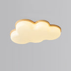 Lumendat Modern Minimalist Kids Cloud-Shaped Rubberwood Acrylic LED Flush Mount Ceiling Light For Bedroom Lumendat