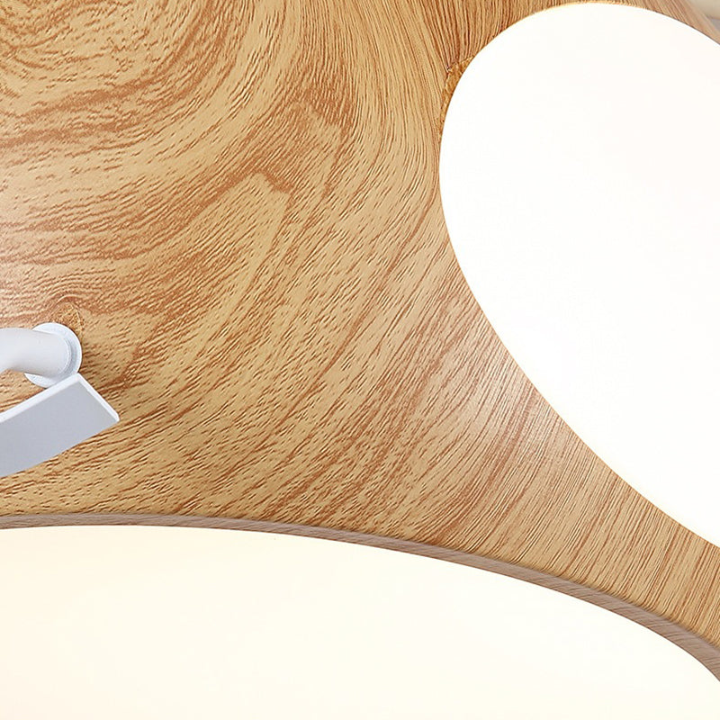 Lumendat Contemporary Creative Kids Airplane-Shaped Wooden Iron Acrylic LED Downrods Ceiling Fan Light For Bedroom Lumendat