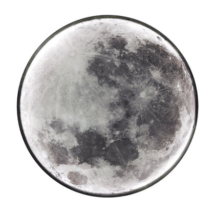 Contemporary Creative Round Moon Pattern Iron Acrylic LED Wall Sconce Lamp For Bedroom