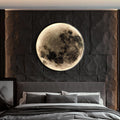 Contemporary Creative Round Moon Pattern Iron Acrylic LED Wall Sconce Lamp For Bedroom