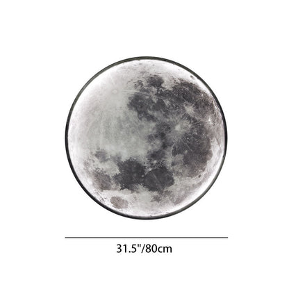 Contemporary Creative Round Moon Pattern Iron Acrylic LED Wall Sconce Lamp For Bedroom