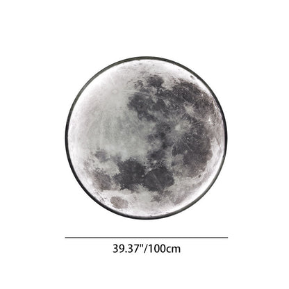 Contemporary Creative Round Moon Pattern Iron Acrylic LED Wall Sconce Lamp For Bedroom