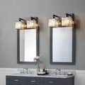 Traditional French Square Metal Crystal 2/3/4-Light Vanity Light Wall Sconce Lamp For Bedroom