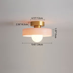 Contemporary Nordic Round Ball Copper Glass 1-light Semi-flush Mount Ceiling Light for Hallway BulbSquare