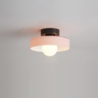 Contemporary Nordic Round Ball Copper Glass 1-light Semi-flush Mount Ceiling Light for Hallway BulbSquare