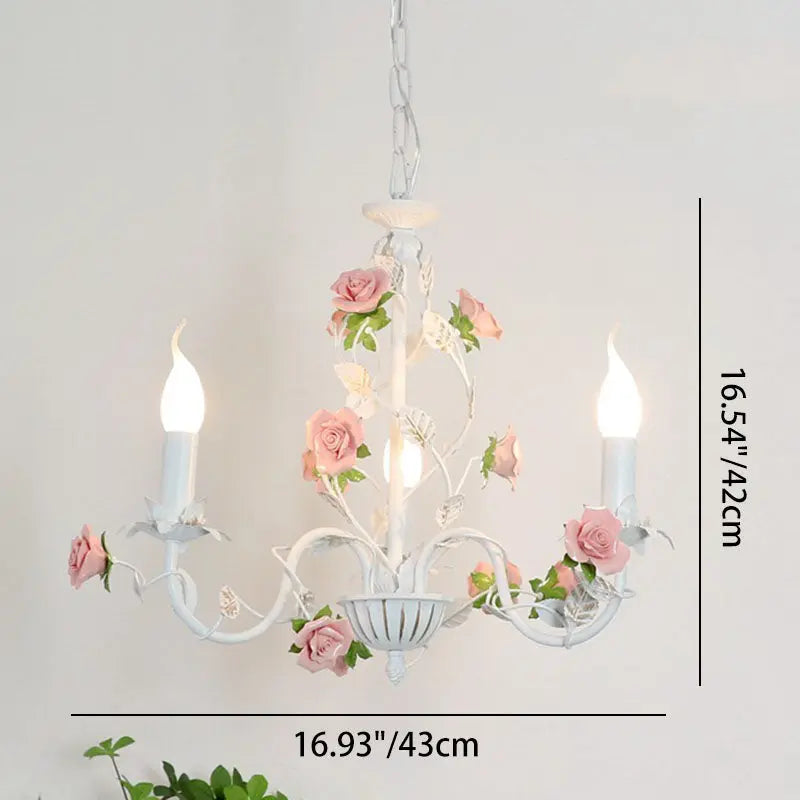 Traditional Vintage Vine Multiple Floral Iron Ceramic 3/6/8-light Chandelier for Bedroom Lumendat