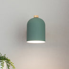 Contemporary Nordic Rotatable Cylinder Iron Solid Wood Aluminum 1-Light Wall Sconce Lamp For Bedroom