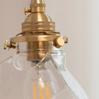Modern Minimalist Square Metal Glass Copper 1-Light Pendant Light For Living Room