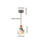 Contemporary Nordic Liftable Cylindrical Marble Hardware 1-Light Pendant Light For Bedroom