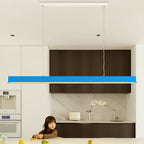 Full Spectrum LED Linear Pendant Light For Living Room - Anti-Glare Eye-Care Dimmable With Remote