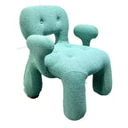 Lumendat Modern Minimalist Gingerbread Man Wood Fabric Cartoon Accent Chair With Backrest Armrests For Living Room Lumendat
