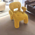 Lumendat Modern Minimalist Gingerbread Man Wood Fabric Cartoon Accent Chair With Backrest Armrests For Living Room Lumendat