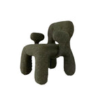 Lumendat Modern Minimalist Gingerbread Man Wood Fabric Cartoon Accent Chair With Backrest Armrests For Living Room Lumendat