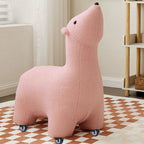 Lumendat Contemporary Creative Polar Bear Solid Wood Lambswool Kids Stool Movable For Living Room Lumendat