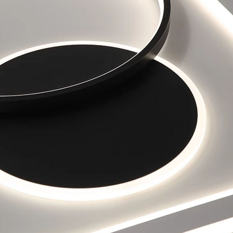 Modern Minimalist Round Rectangle Square Acrylic Iron LED Flush Mount Ceiling Light For Living Room & Bedroom
