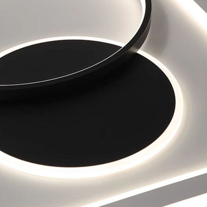 Modern Minimalist Round Rectangle Square Acrylic Iron LED Flush Mount Ceiling Light For Living Room & Bedroom
