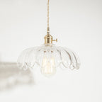 Contemporary Retro Flowers Copper Glass 1-light Pendant Light for Living Room BulbSquare