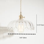 Contemporary Retro Flowers Copper Glass 1-light Pendant Light for Living Room BulbSquare