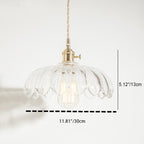 Contemporary Retro Flowers Copper Glass 1-light Pendant Light for Living Room BulbSquare