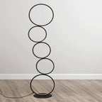 Contemporary Creative Aluminum Iron LED Five Circles Standing Floor Lamp For Living Room Lumendat