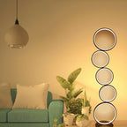 Contemporary Creative Aluminum Iron LED Five Circles Standing Floor Lamp For Living Room Lumendat