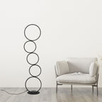 Contemporary Creative Aluminum Iron LED Five Circles Standing Floor Lamp For Living Room Lumendat