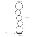 Contemporary Creative Aluminum Iron LED Five Circles Standing Floor Lamp For Living Room Lumendat