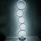 Contemporary Creative Aluminum Iron LED Five Circles Standing Floor Lamp For Living Room Lumendat