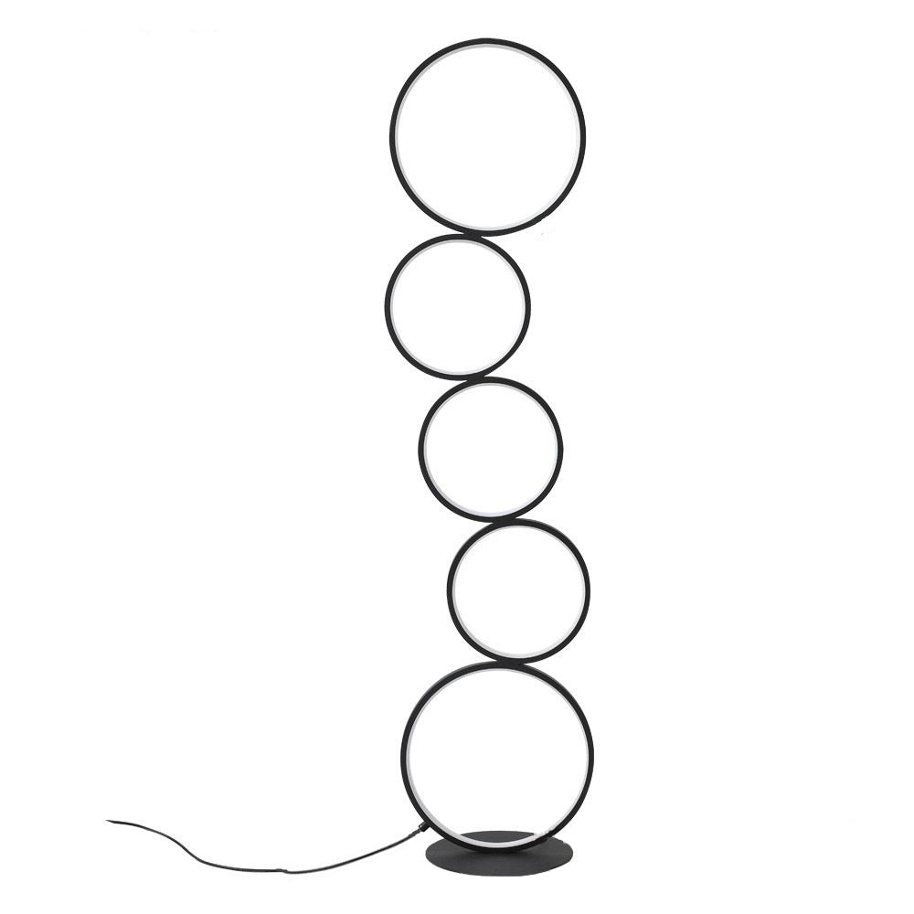 Contemporary Creative Aluminum Iron LED Five Circles Standing Floor Lamp For Living Room Lumendat