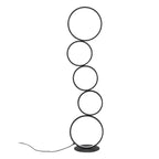 Contemporary Creative Aluminum Iron LED Five Circles Standing Floor Lamp For Living Room Lumendat