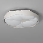 Contemporary Nordic Round Roto-molding Iron Wood Lampshade LED Flush Mount Ceiling Light For Bedroom