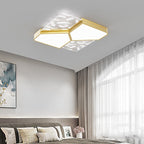 Contemporary Nordic Feather Pattern Acrylic Iron Lampshade LED Flush Mount Ceiling Light For Bedroom