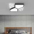 Contemporary Nordic Feather Pattern Acrylic Iron Lampshade LED Flush Mount Ceiling Light For Bedroom