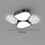 Contemporary Nordic Feather Pattern Acrylic Iron Lampshade LED Flush Mount Ceiling Light For Bedroom