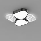 Contemporary Nordic Feather Pattern Acrylic Iron Lampshade LED Flush Mount Ceiling Light For Bedroom