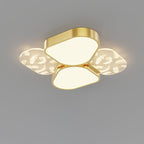 Contemporary Nordic Feather Pattern Acrylic Iron Lampshade LED Flush Mount Ceiling Light For Bedroom