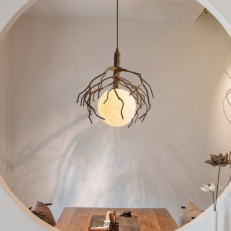 Contemporary Creative Tree Branch Pet Resin 1 - Light Pendant Light for Dining Room